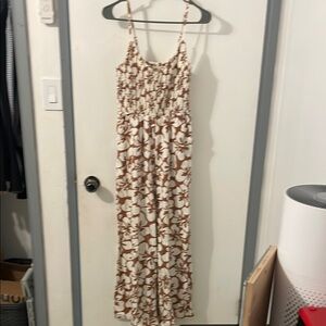Rip Curl Brown and White Floral Jumpsuit